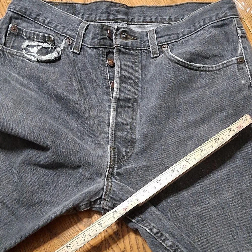 LEVI'S STRAUSS 501 Jeans Mens 34 x 30 BLACK STRAIGHT WIDE LEGS ? Used USA
